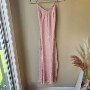 Goldie Satin Pink Midi Dress Size XS Strappy Back NWT New